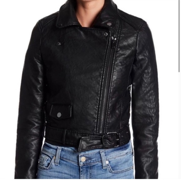 Joe’s Jeans | Black Faux Leather Moto Jacket | Size Small - Picture 3 of 10